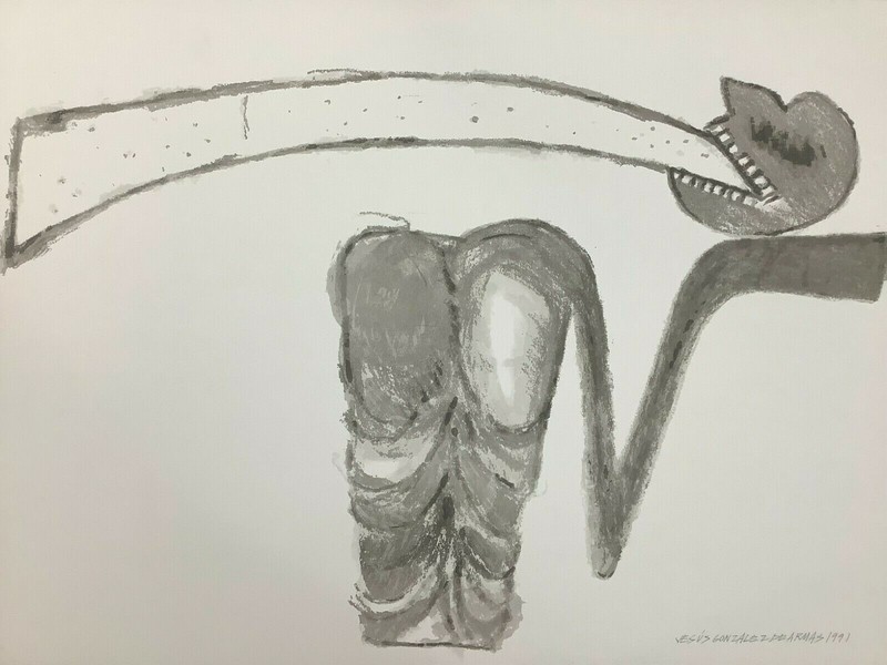 Jesus Gonzalez De Armas. Untitled, 1991. Serigraph on cardboard. Signed