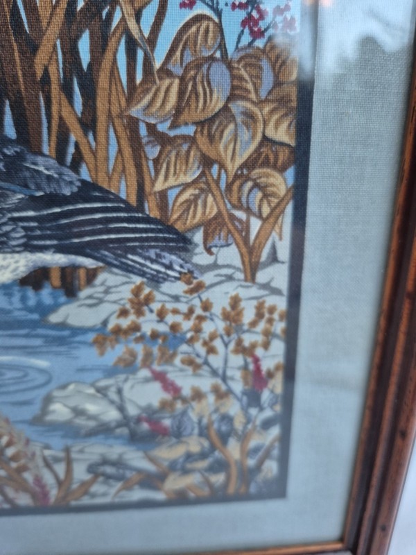 Framed Fabric Print Of "Wood Ducks" By Wisconsin Artist Sharon Manka gallery