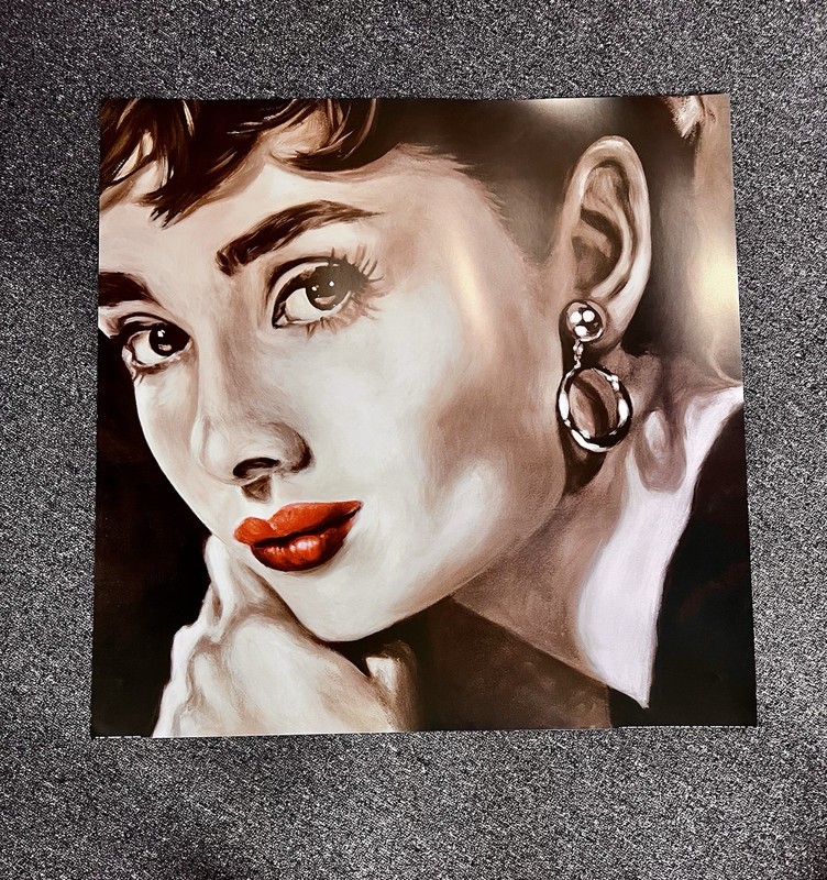 Beautiful Brunette Audrey Hepburn, Elegance, Art Frank Ritter 27 1/2 X 27 1/2“