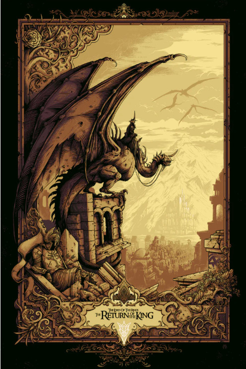 Lord of the Rings Return of hte King 24×36 Alex Hovey Poster Screen Print Mondo