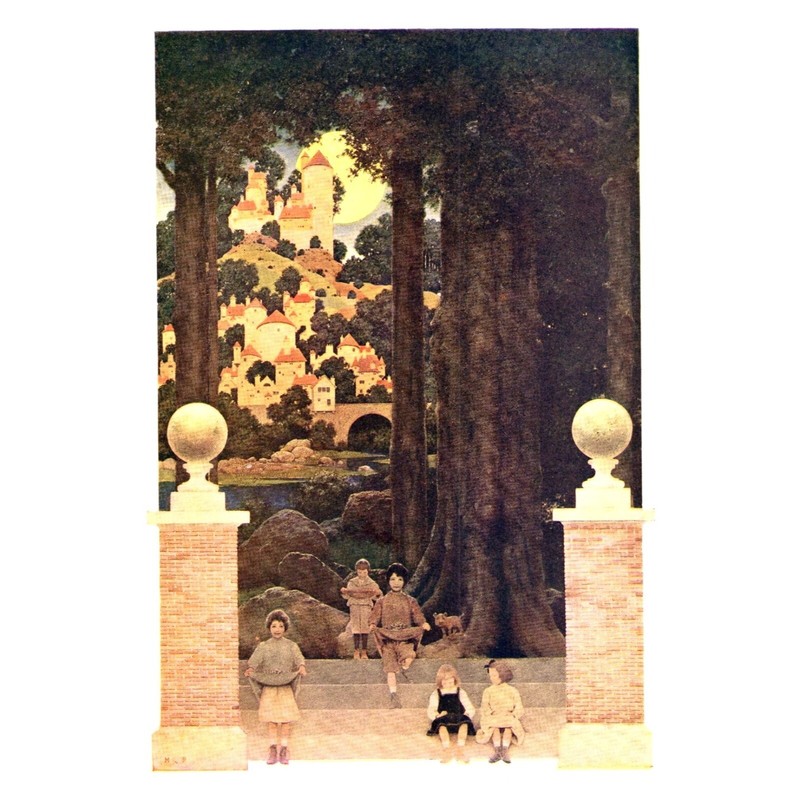 MAXFIELD PARRISH ~ Original 1904 Color Illustration Print ~ The Sugar-Plum Tree