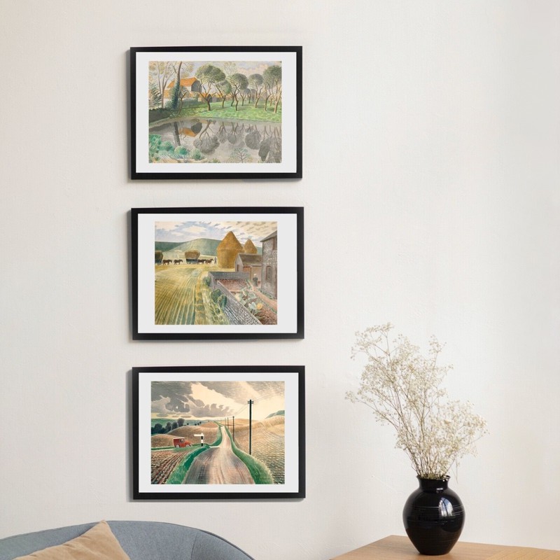Set of 3 Ravilious prints wall art giclee print poster home decor gallery wall
