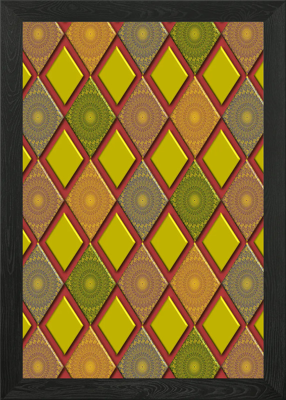Geometric mandala pattern Framed Wall Art Poster Canvas Print Picture