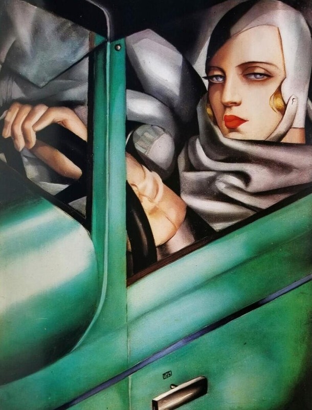 Tamara De Lempicka : Autoportrait (Green Bugatti) : Art Deco Art Print gallery