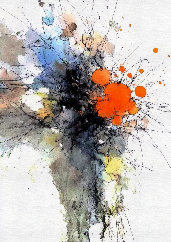 Bold Abstract Ink 5″x7″ Print on Matte Paper | Modern Expressive Art
