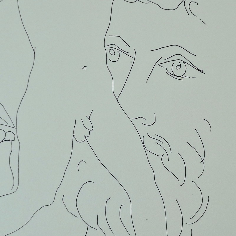 1956 Pablo Picasso Etching Plate Lithograph "Sculpture d'un Jeune Homme... gallery
