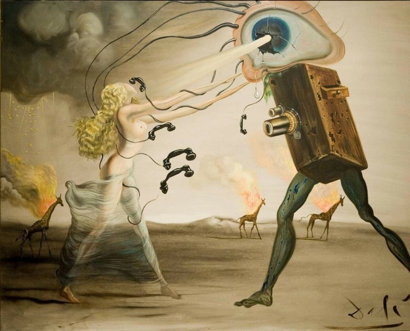 Burning Giraffes & Telephones by Salvador Dali ART Home Decor