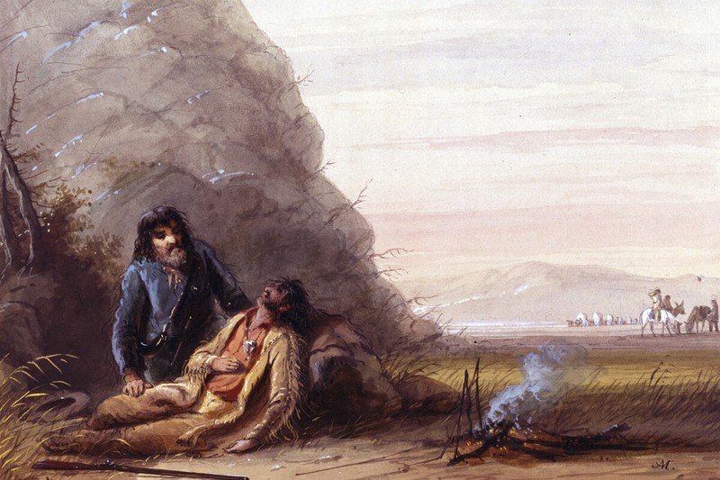 Free Trappers in Trouble by Alfred Jacob Miller Western Giclee Print Ships Free
