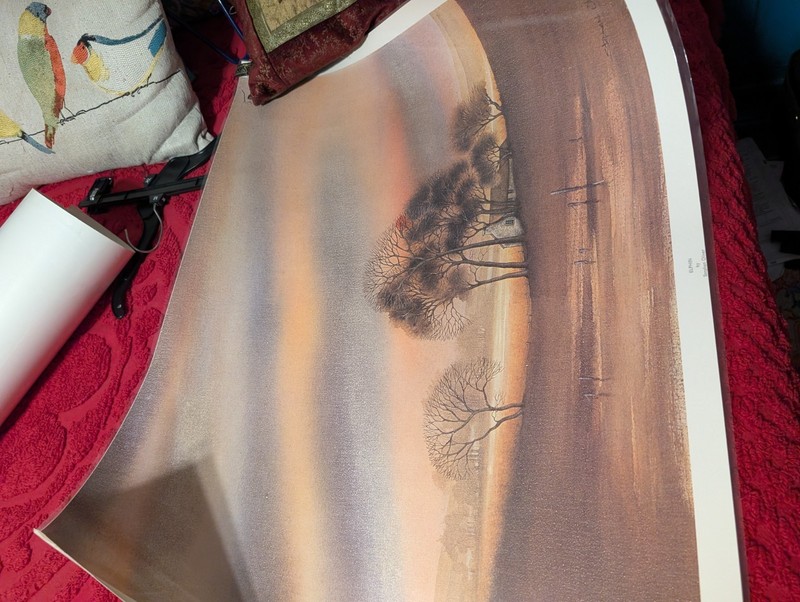 Vintage Laminated Painted Print -Elpin By Steven Oliver London 1980