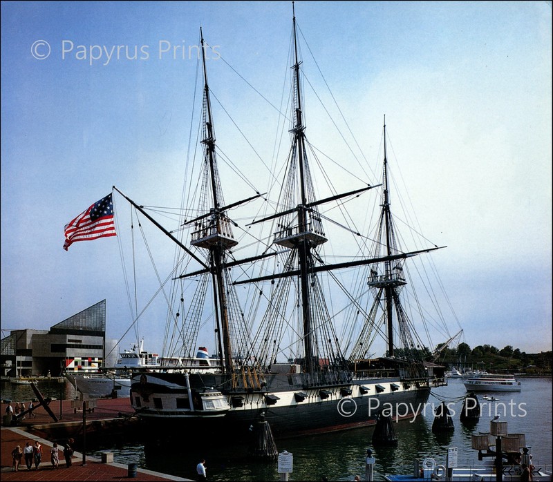 1985 Vintage Print Baltimore Maryland USF Constitution Navy Frigate Revolution