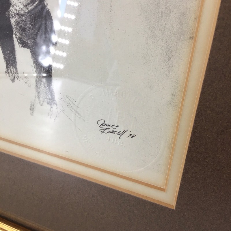 James Russell New Orleans Pencil Print 1978 Matted Signed Embossed JR Imagery gallery