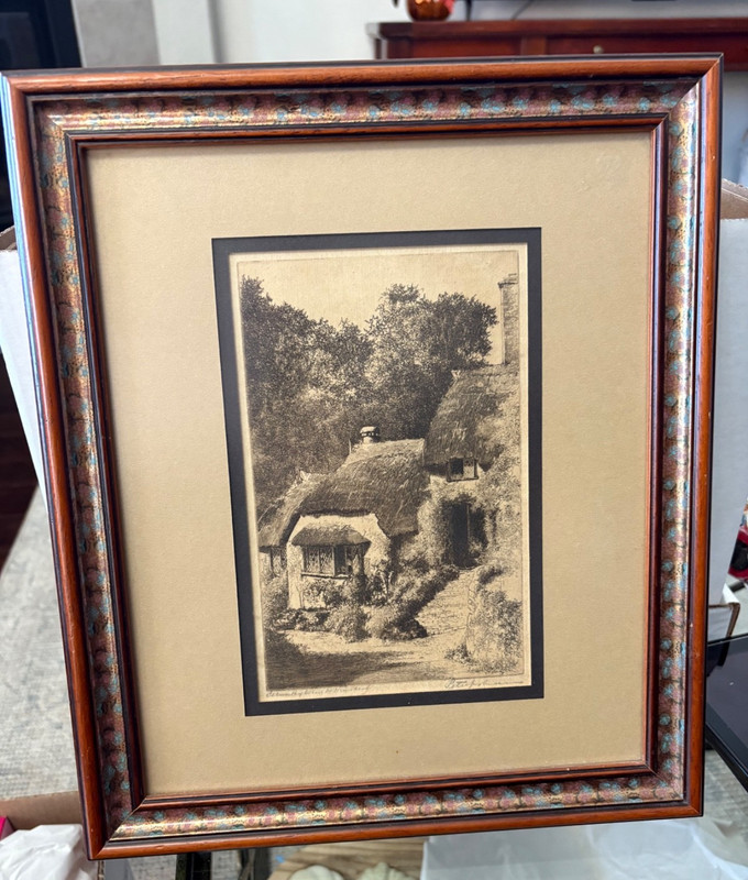 Peter Grahame Signed Framed Etching, Titled » Selworthy Green in Minehead” Rare