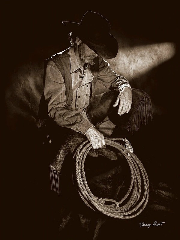 Cowboy Contemplation, Barry Hart, Art Print Poster 14" x 11" 2160