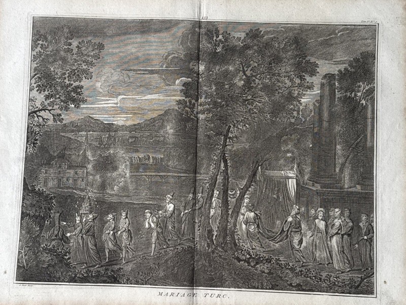 Turkish Wedding – Bernard Picart 1736 “Mariage Turc” Engraving from Ceremonies