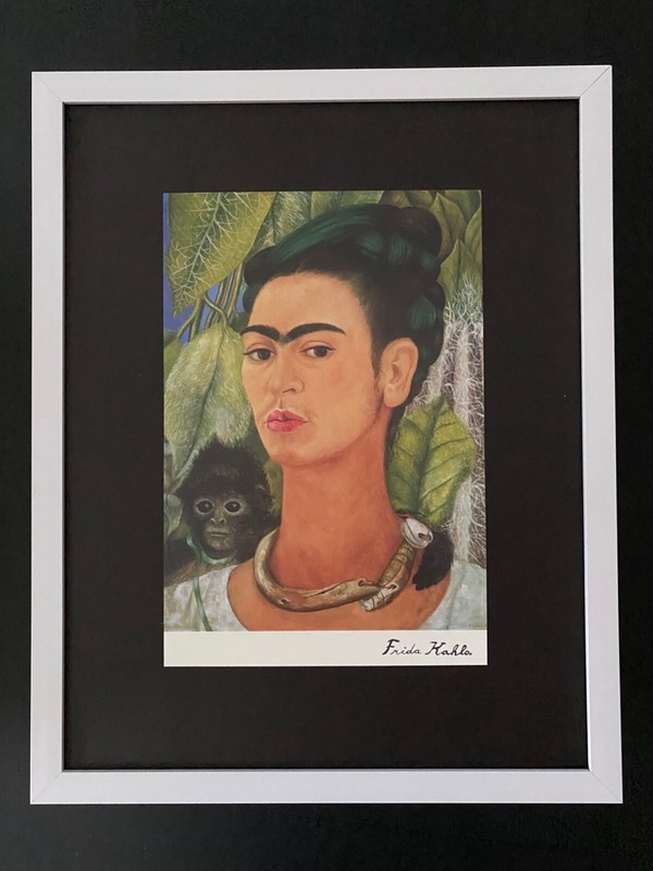 FRIDA KAHLO | Signed Print from Mexico «Self Portrait» + Framed | Buy it Now!