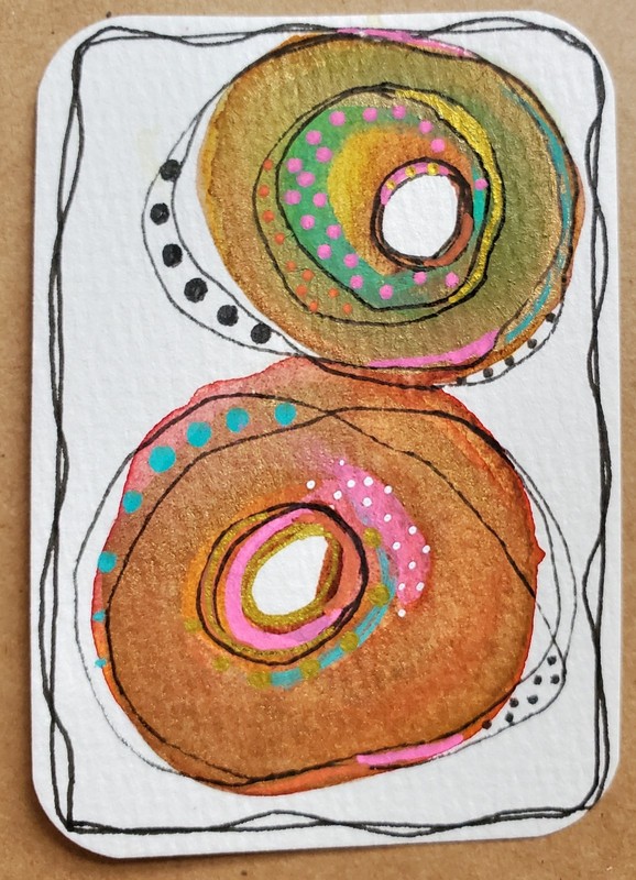 Original ACEO ATC Mixed Media Abstract Art Card#7 OOAK Signed 2.5″ x 3.5″