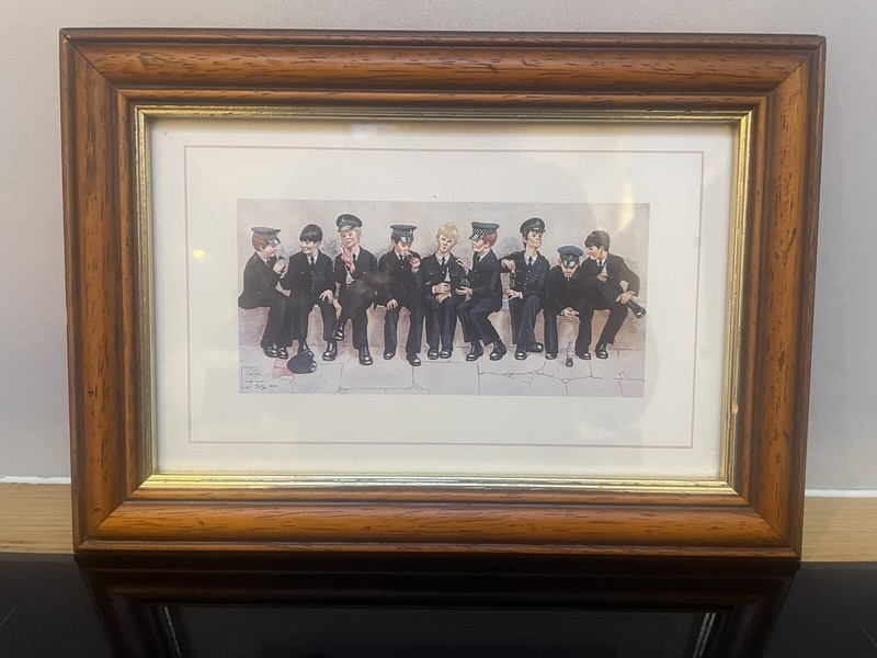 “Nine Half Pints Of The Law” By Jedd 1980 - Lawson Wood Print Framed & Glazed gallery