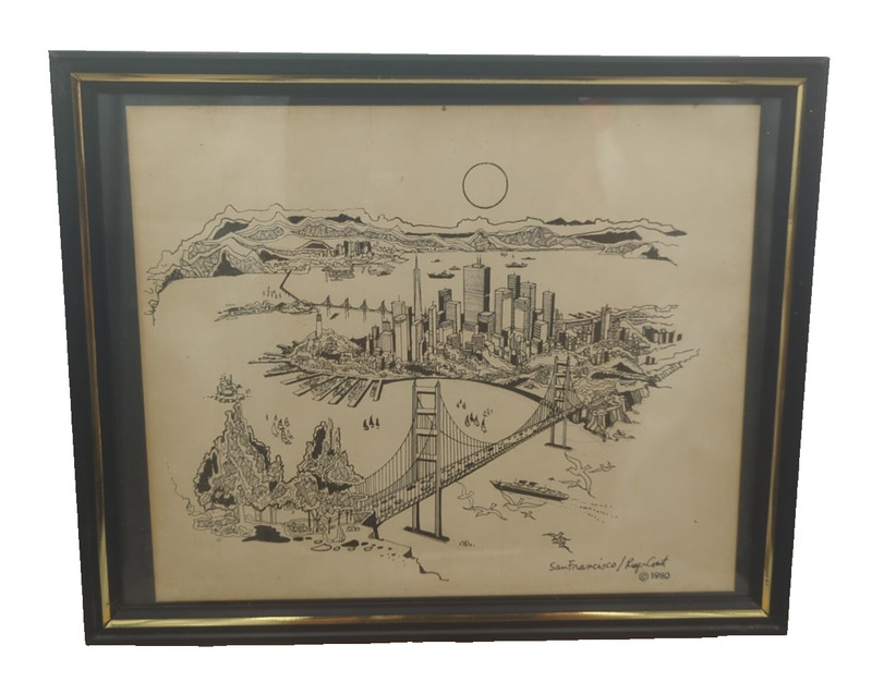 Roger Coast Art Print San Francisco California Cityscape Vintage Framed 8x10 gallery