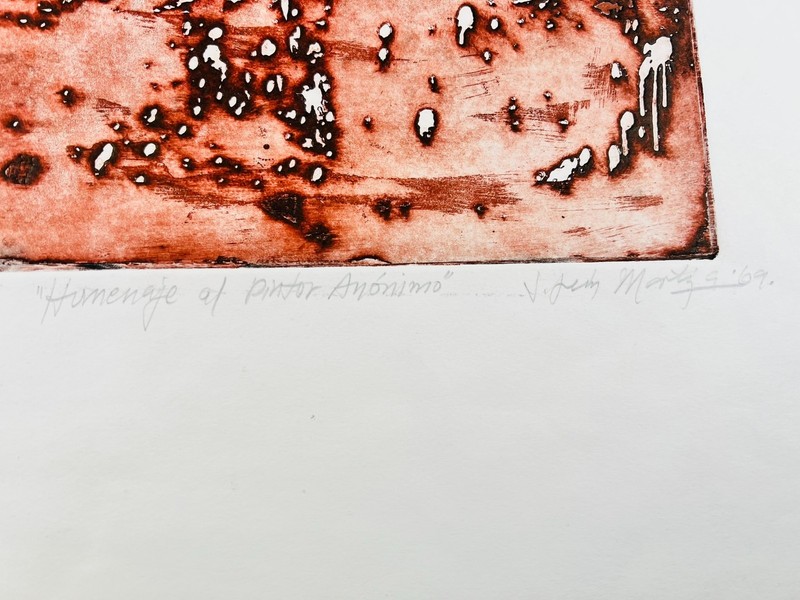 🎨 Abstract Graphic 1969 “Homenaje al Pintor Anónimo” Signed 8/20 gallery