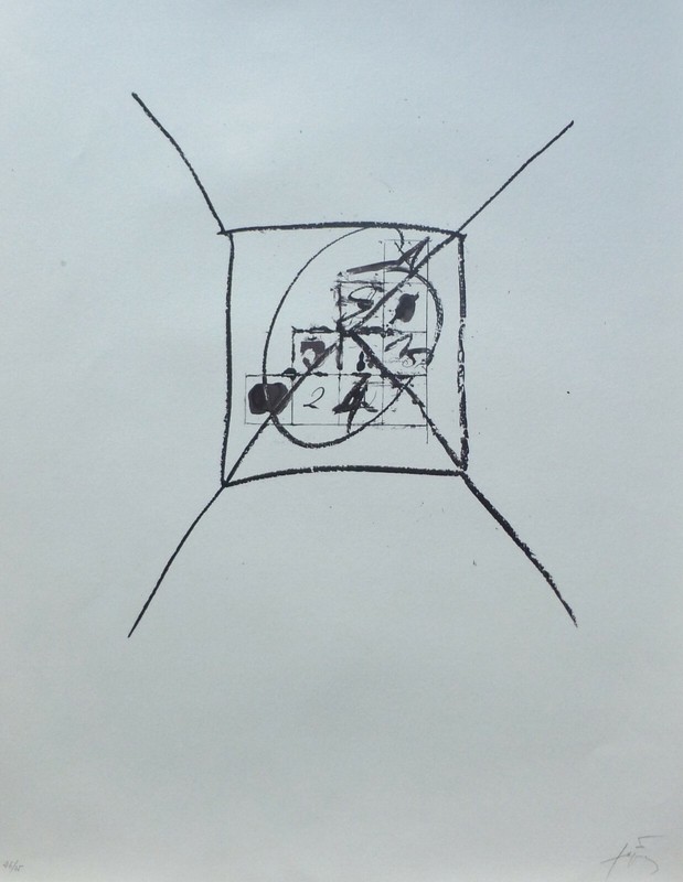 ANTONI TAPIES Llambrec #9 1975 HAND SIGNED LITHOGRAPH Spanish Artist art