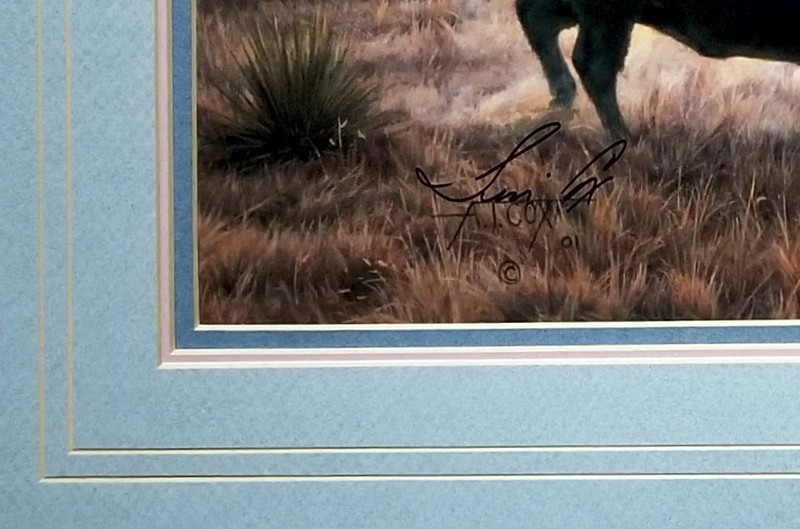 Rare TIM COX "DANCE OF THE BLUE CAYUSE" 24" x 30" Matted, S & N, Vintage Print gallery