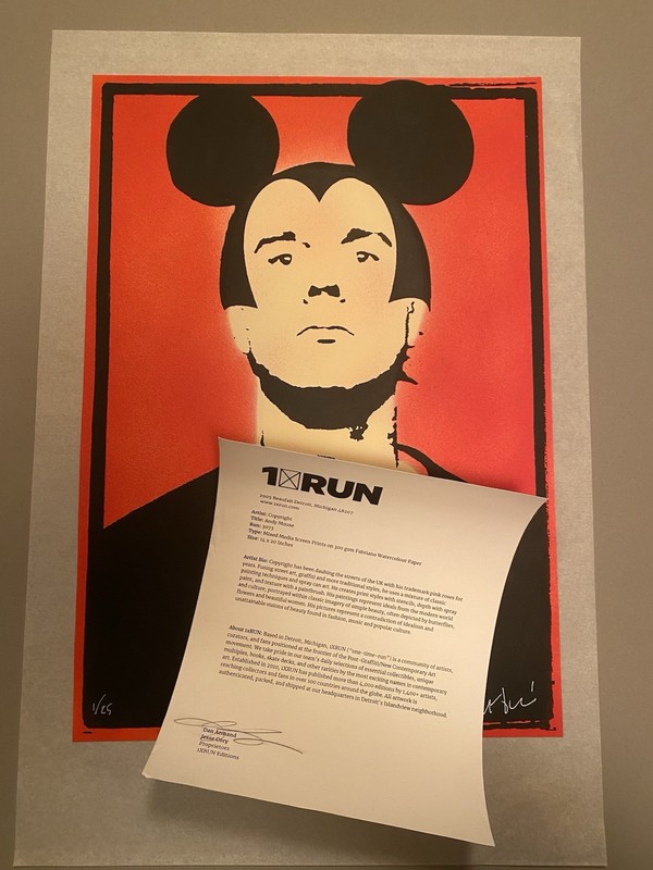 Copyright Andy Mouse HPM Stencil Art Print 1/25 Signed Numbered LOP