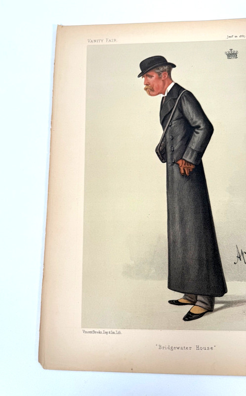 Vanity Fair 1887 Ape Caricature Earl of Ellesmere "Bridgewater House" gallery