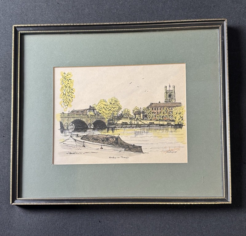 Vintage Signed Art Print “Henley On Thames” By Guy Magnus (1977) Framed
