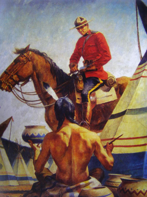 Canadian Mountie RCMP Indian painting tee pee