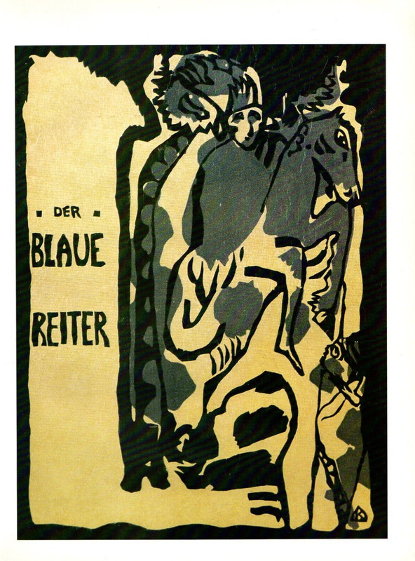 1979 Vintage KANDINSKY «COVER FOR THE BLUE RIDER ALMANAC»COLOR offset Art Litho