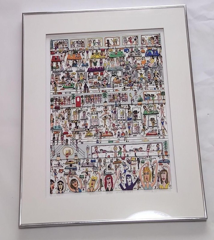 James Rizzi Women Who Work Out Serigraphs 3D Pop art Signed Framed ED-AP ’89 COA