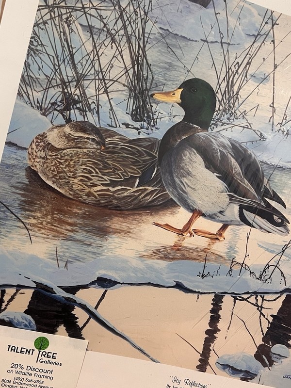 Jan Martin McGuire Mallard Duck Print Signed Numbered “Icy Reflections” 1988 gallery