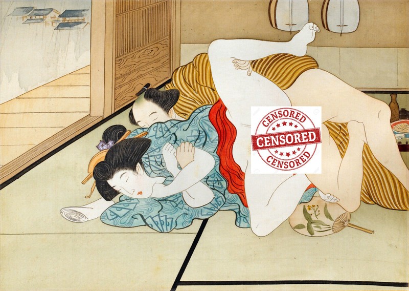 Vintage Reproduction Japanese Woodblock Shunga Print,wall hanging, Poster, No 7