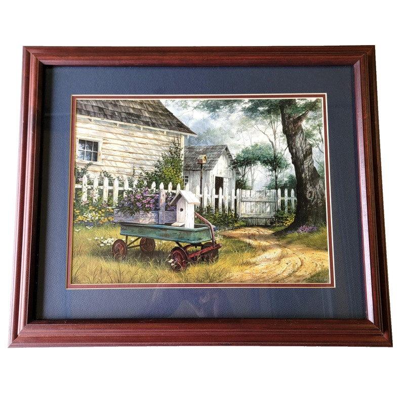 Dual Matted Wood Framed Country Art Print by Unnamed Artist 23″ x 19″