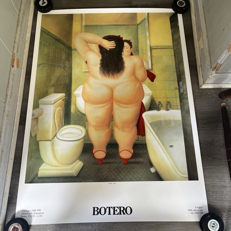 LATIN ART PRINT The Bath Fernando Botero 1991 Offset Lithograph Bathroom Poster gallery