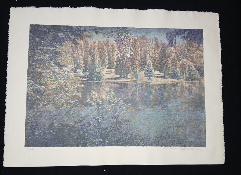 Carson Gladson (American 1940-2023) Serigraph Lithograph 12/75 Lakeview