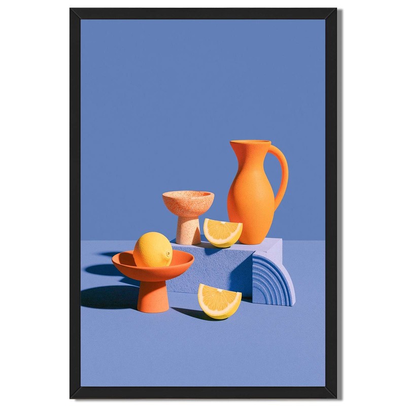Framed Citrus Still Life Poster Framed Canvas Print Modern Wall Art Home Decor