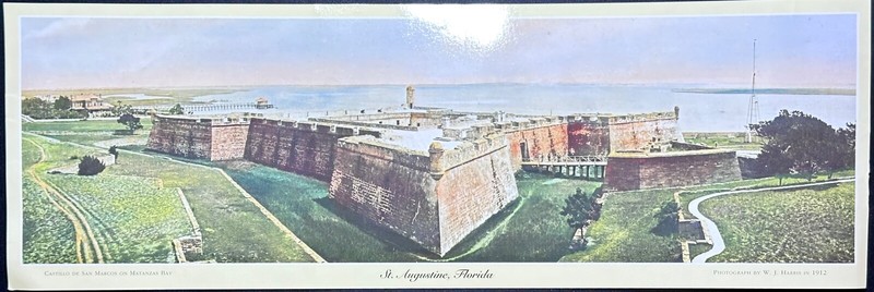 CASTILLO DE SAN MARCOS ON MATANZAS BAY Print 18 Inches Long St Augustine Florida