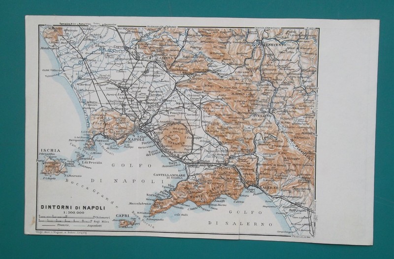 NAPLES City Plan +Environs Last Map bef WWII Italy - 1934 BAEDEKER 6x9.5" gallery