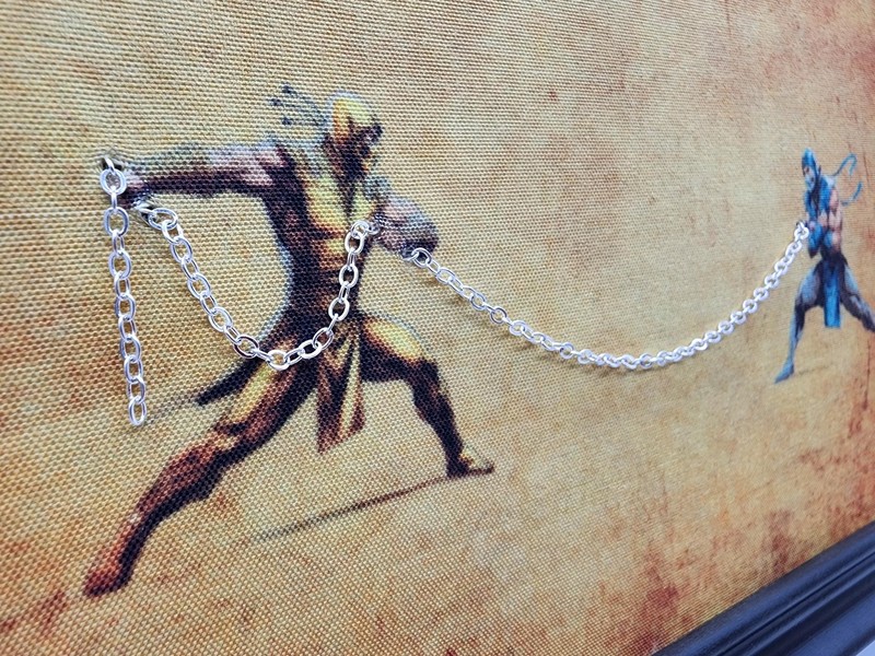 Polyester Canvas Art with Real Elements "Get Over Here" Scorpion vs SubZero gallery