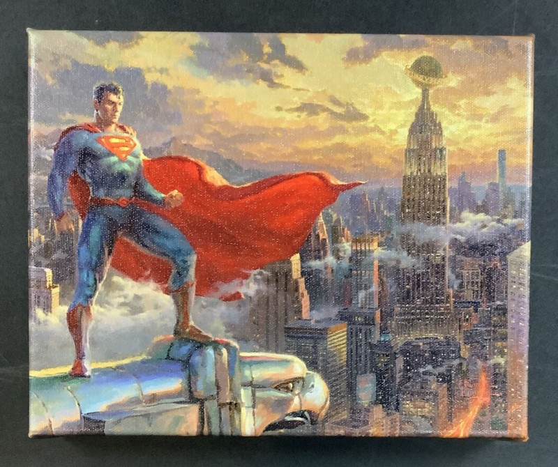 SUPERMAN THOMAS KINKADE STUDIOS ART CANVAS 8″ X 10″ CERTIFICATE OF AUTHENTICITY