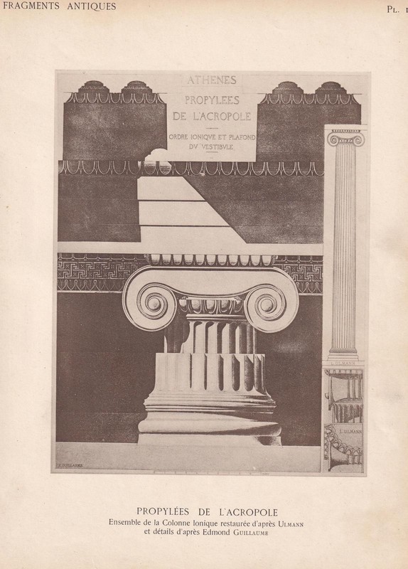 c. 1910 ACROPOLIS PROPYLAEA, Ionic Capital - Architecture Print - 8.6 x 12 Inch gallery