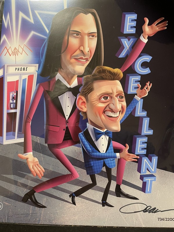 BAM! Geek Box BILL & TED EXCELLENT FACE THE MUSIC Fan Art Print 734/2000 COA