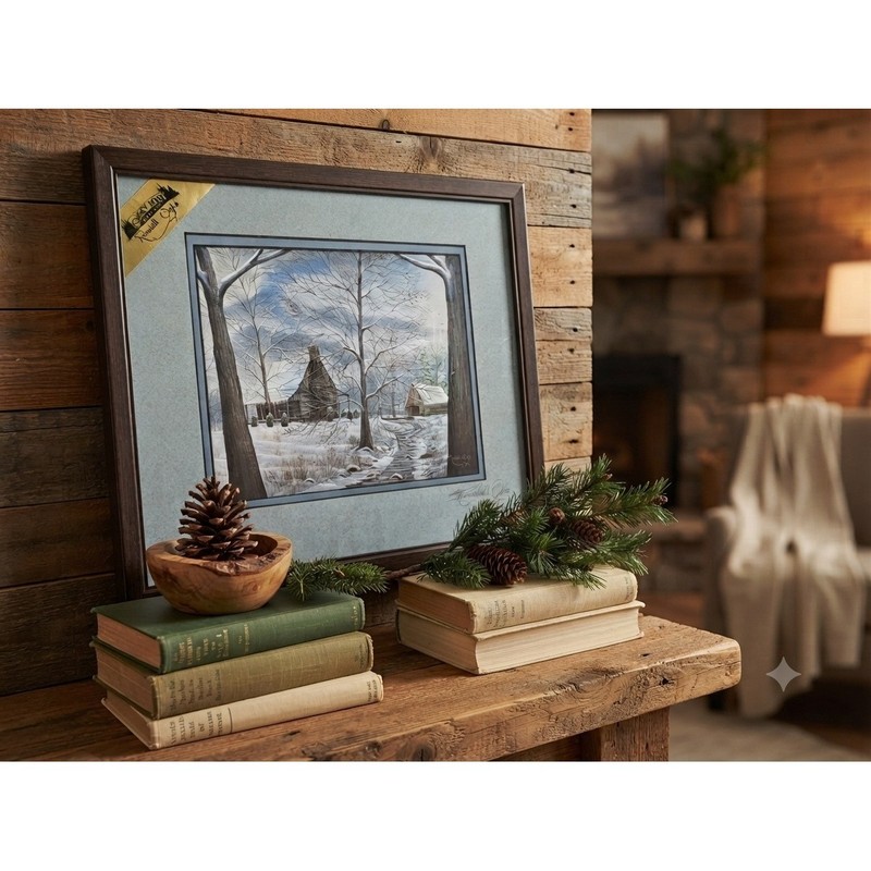 Randall Ogle Home Print Smoky Mountain Heritage Cabin Winter Landscape Wall Art