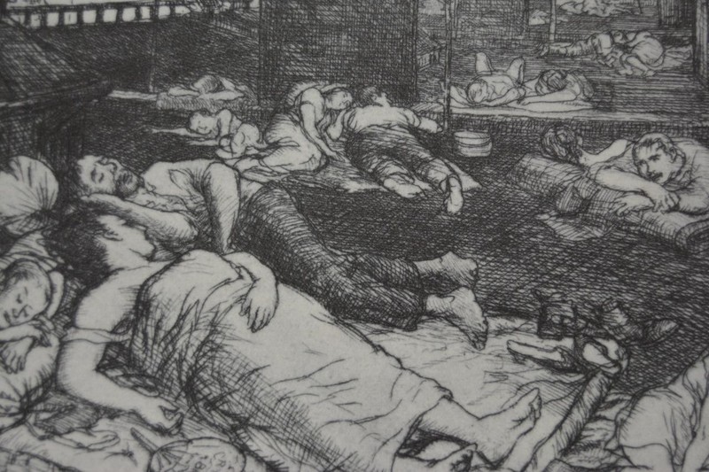 Vintage 1930's Art Print John Sloan Roof Summer Nights Wall Décor History gallery