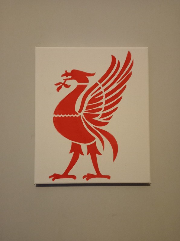 Liverpool Football Liver Bird Pop Art Red And White Canvas Size 12x10x0.6 in