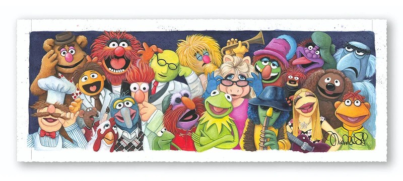 Disney Fine Art LE Canvas- Back Stage At The Show-Muppets