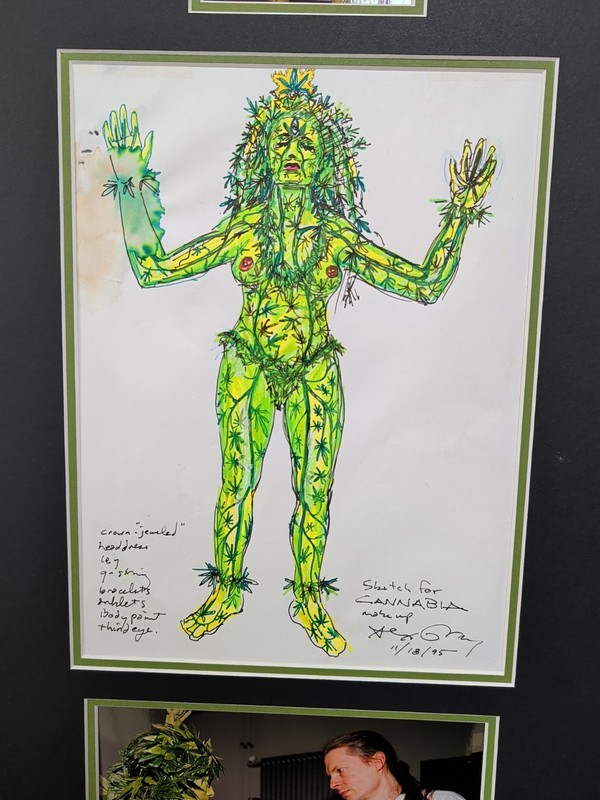 ALEX GREY "CANNABIA" HAND DRAWN SKETCH WITH SIGNED PHOTOS VERY RARE gallery