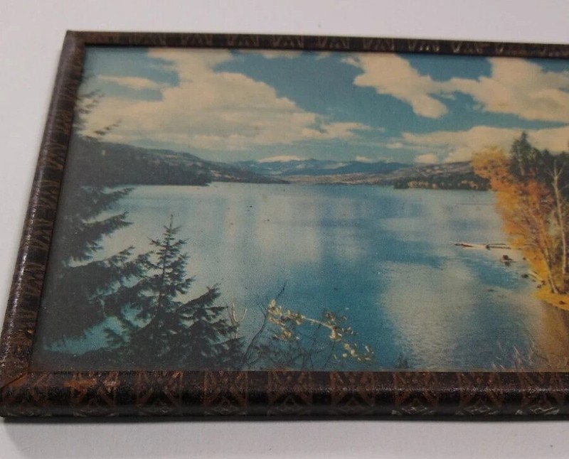 4x5 Framed Prints vintage 50s metal frame MOUNTAIN LAKE RURAL SCENCE 2 MCM READ gallery