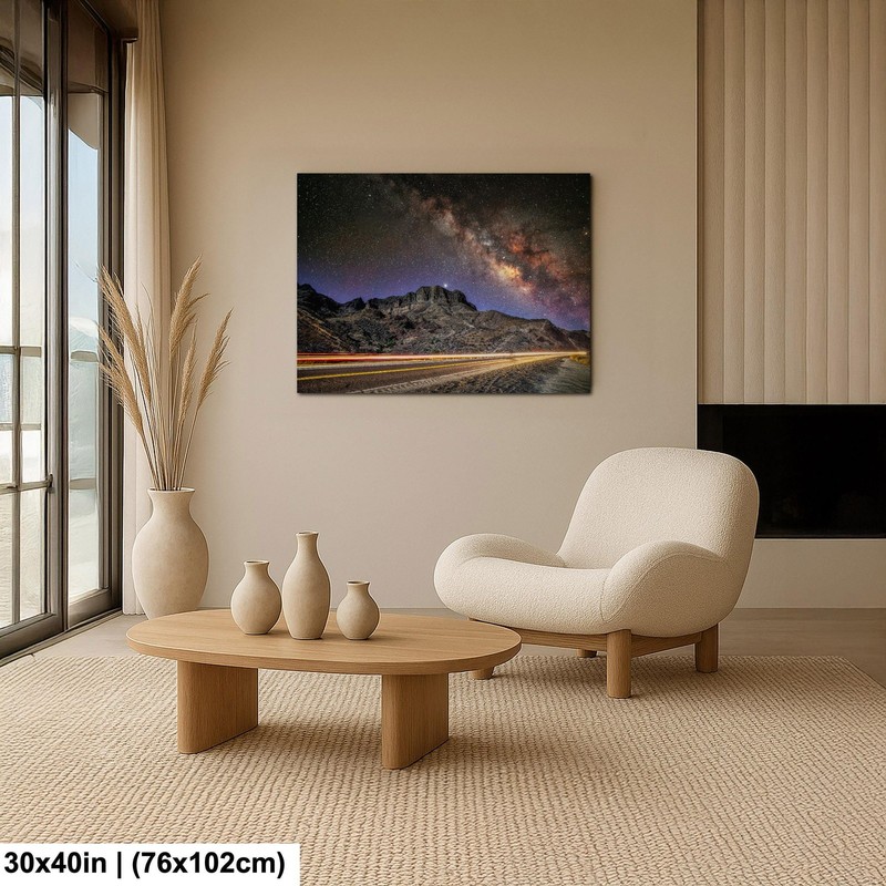Milky Way Wall Art Mountain Landscape Night Sky Photo Canvas Print gallery